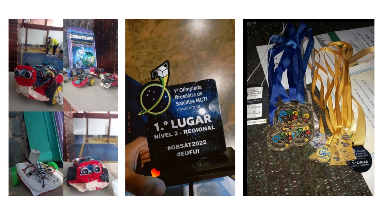 medalhas e objetos do aluno