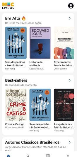 print do aplicativo MEC Livros